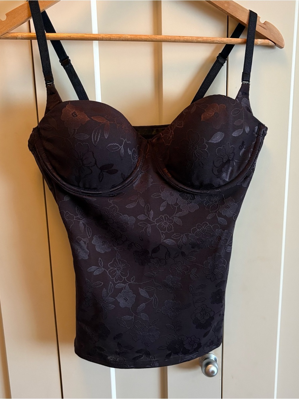 Bali Black Floral Shapewear Bustier-Size 36C